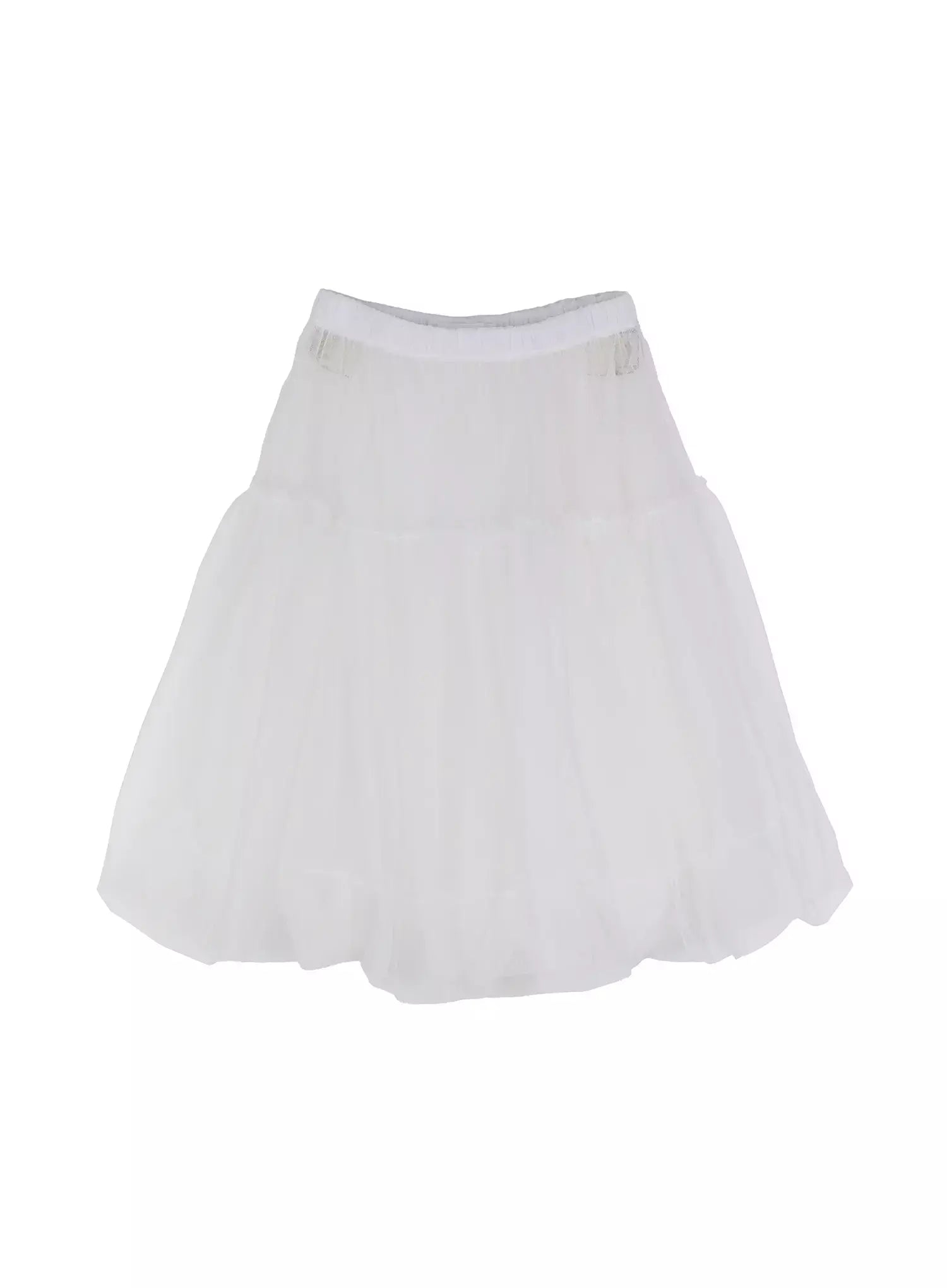 Tulle Asymmetric Midi Skirt IU525