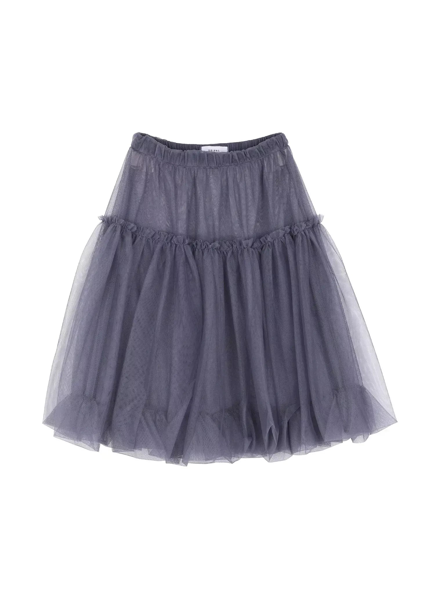 Tulle Asymmetric Midi Skirt IU525